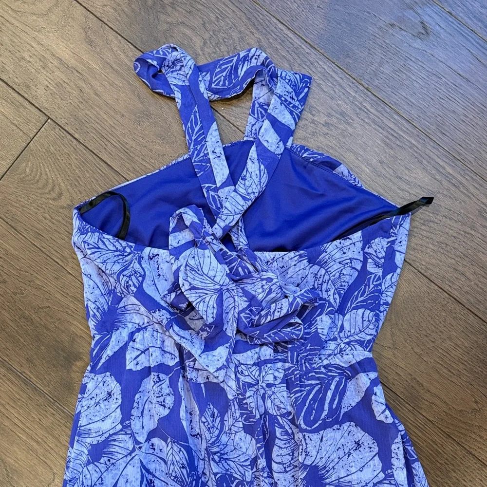 Sabine Purple Neck Strap Printed Maxi Floral Dress Size Small - C11-054